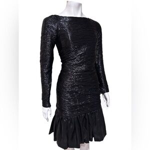 Vintage JEAN-LOUIS SCHERRER Boutique Black Metallic Cocktail Dress FR:38 | US: 6